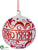 Merry Christmas Glass Ball Ornament - White Red - Pack of 6