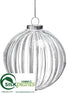 Silk Plants Direct Ball Ornament - Clear White - Pack of 6