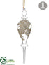 Silk Plants Direct Glass Laced Finial Ornament - Gold Clear - Pack of 4