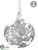 Glass Laced Ball Ornament - Silver Clear - Pack of 6