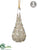 Glass Laced Teardrop Ornament - Gold Clear - Pack of 6