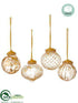 Silk Plants Direct Ball, Onion Ornament - Clear Gold - Pack of 2