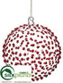 Silk Plants Direct Ball Ornament - Clear Red - Pack of 6