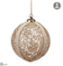 Silk Plants Direct Lace Glass Ball Ornament - Gold Beige - Pack of 1