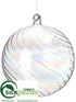 Silk Plants Direct Ball Ornament - Clear - Pack of 6