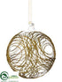 Silk Plants Direct Ball Ornament - Clear Gold - Pack of 6