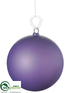 Silk Plants Direct Ball Ornament - Purple - Pack of 1