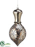 Silk Plants Direct Finial Ornament - Silver Antique - Pack of 2