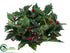 Silk Plants Direct Holly, Berry Candle Ring - Green Red - Pack of 6