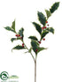 Silk Plants Direct Holly Spray - Variegated Red - Pack of 12