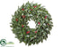 Silk Plants Direct Glittered Rose Leaf Wreath - Green - Pack of 1