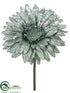 Silk Plants Direct Glitter Gerbera Daisy Pick - Aqua Light - Pack of 12