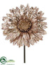 Silk Plants Direct Glitter Gerbera Daisy Pick - Rose Gold - Pack of 12