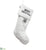 Merry Christmas Stocking - White - Pack of 6