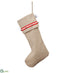 Silk Plants Direct Linen Stocking With Bell - Beige Red - Pack of 6