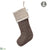 Plaid, Knitted Stocking - Brown Gray - Pack of 6