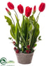 Silk Plants Direct Tulip - Red - Pack of 2