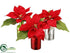 Silk Plants Direct Poinsettia - Red - Pack of 4