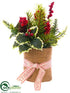 Silk Plants Direct Holly, Berry, Pine - Red Green - Pack of 6