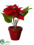 Silk Plants Direct Velvet Poinsettia - Red - Pack of 4