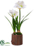 Silk Plants Direct Amaryllis - White - Pack of 1