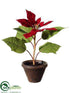 Silk Plants Direct Velvet Poinsettia - Burgundy - Pack of 4