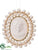 Pearl, Diamond Cameo Ornament - Gold Pearl - Pack of 6