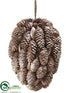 Silk Plants Direct Glitter Pine Cone Finial Ornament - Champagne - Pack of 6