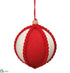 Silk Plants Direct Felt Ball Ornament - Red Ivory - Pack of 4