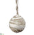 Yarn Ball Ornament - Green White - Pack of 4