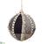 Ruff-Edges Ball Ornament - Black Beige - Pack of 3