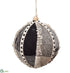 Silk Plants Direct Ruff-Edges Ball Ornament - Black Beige - Pack of 3