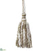 Silk Plants Direct Yarn Tassel Ornament - Green White - Pack of 12