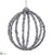 Glittered Filigree Ball Ornament - Silver - Pack of 12