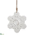 Silk Plants Direct Snowflake Ornament - White - Pack of 12