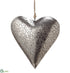 Silk Plants Direct Heart Ornament - Silver  - Pack of 4