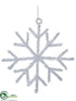 Silk Plants Direct Snowflake Ornament - Clear White - Pack of 8