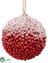 Silk Plants Direct Berry Ball Ornament - Red - Pack of 6