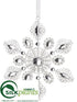 Silk Plants Direct Snowflake Ornament - Clear White - Pack of 12