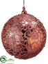 Silk Plants Direct Ball Ornament - Red - Pack of 6