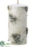 Silk Plants Direct Birch Log Ornament - Natural Snow - Pack of 8