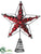 Star Tree Topper Ornament - Red Black - Pack of 2