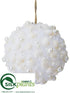 Silk Plants Direct Ball Ornament - White Pearl - Pack of 6