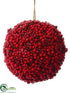 Silk Plants Direct Ball Ornament - Red - Pack of 6