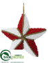 Silk Plants Direct Star Ornament - Red White - Pack of 6