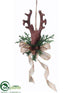 Silk Plants Direct Reindeer, Pine Ornament - Brown Green - Pack of 24