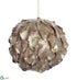 Silk Plants Direct Leaf Ball Ornament - Gold - Pack of 6