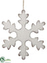 Silk Plants Direct Snowflake Ornament - White Antique - Pack of 12