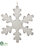 Silk Plants Direct Snowflake Ornament - White Antique - Pack of 8