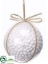 Silk Plants Direct Ball Ornament - Clear White - Pack of 12